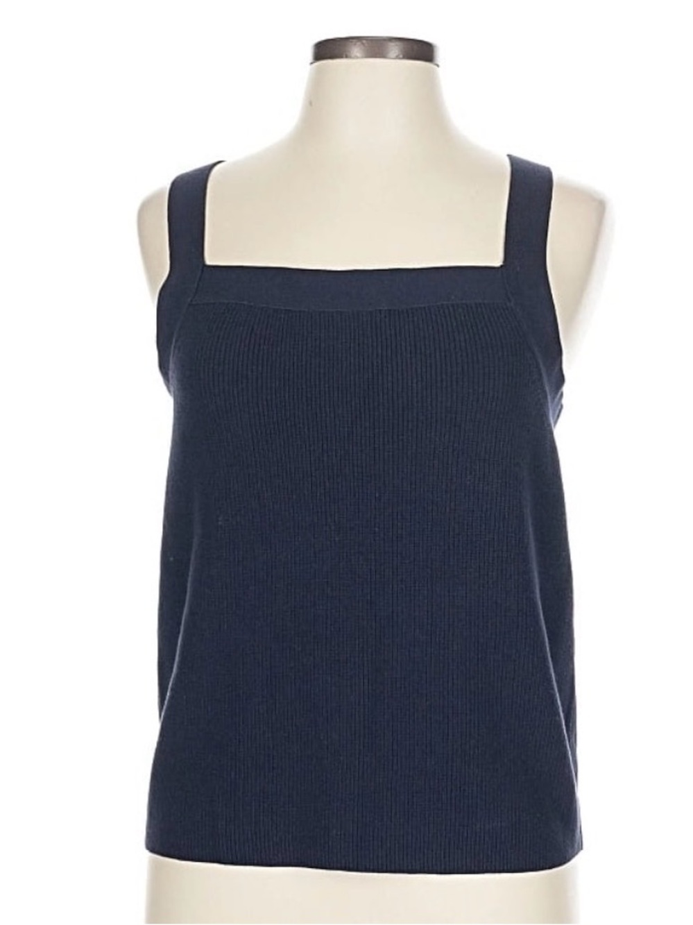 Banana Republic Navy Square-Neck Ribbed Tank